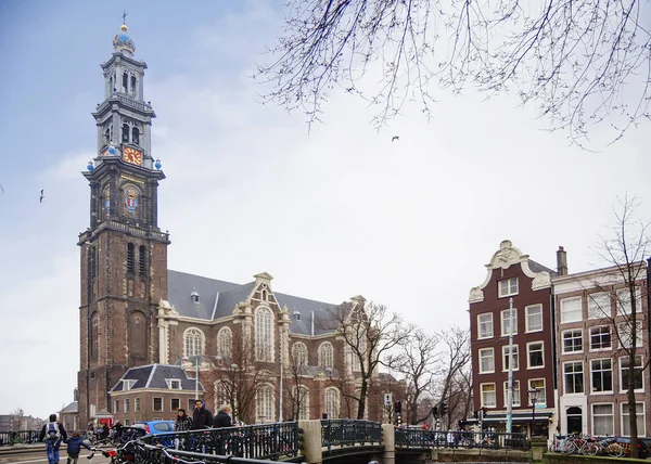 Amsterdam Netherlands 2013 Wester Church Protestant Church Seventeenth Century Famous — Stock Photo, Image