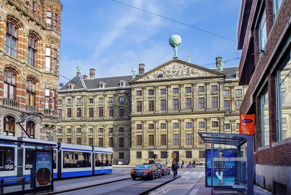Амстердам Нідерланди 2013 Міський Пейзаж Королівського Палацу Королівський Палац Одним — стокове фото