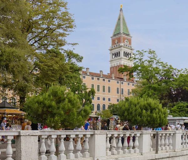 Venecia Italia 2012 Paseo Marítimo Campanario San Marcos Campanario Independiente — Foto de Stock