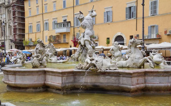 Rome Italy 2012 Fountain Neptune Piazza Navona Севере Площади Пьяцца — стоковое фото