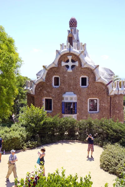 Barcelona Spain 2012 Gaudi Park Gingerbread House Main Entrance Park — Stock Photo, Image