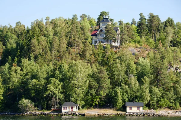 Stockholm Sweden 2010 Beautiful Houses Stockholm Fjord Фьорды Одна Самых — стоковое фото