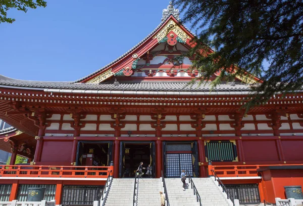 Tokyo Japonsko 2017 Asakusa Senso Temple Hlavní Sál Hon Hlavní — Stock fotografie