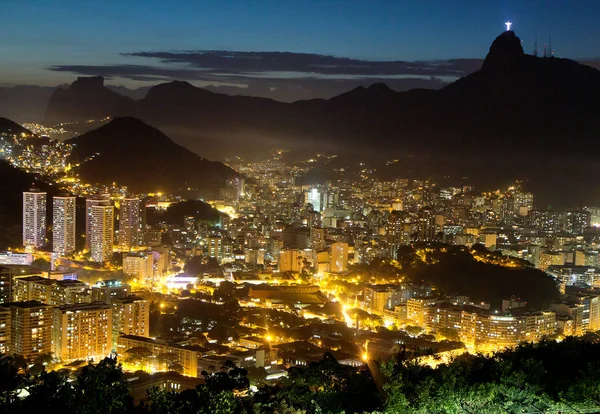 Rio Janeiro Brezilya Akşam Şehir Sugar Loaf Dağı Görüntüleyin Rio — Stok fotoğraf