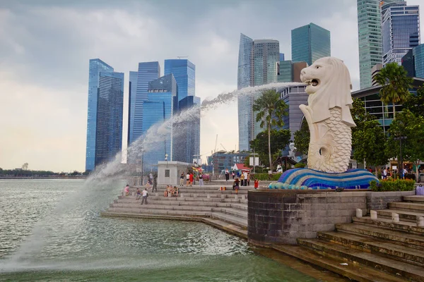 Singapur 2014 Singapur Miasto Lwa Według Jednej Miejscowych Legend Dawno — Zdjęcie stockowe