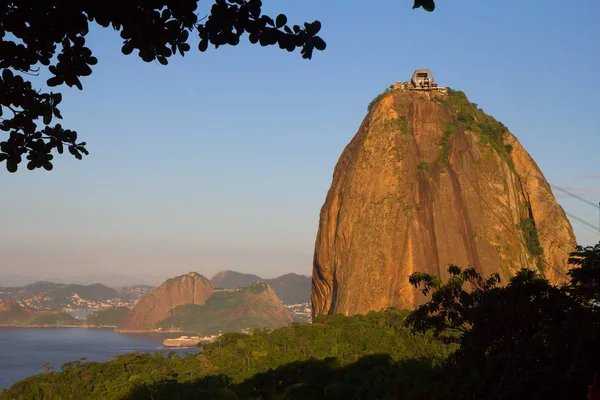 Rio Janeiro Cukor Fej Mountain Fej Hegyre Sarokköve Rio Janeiro — Stock Fotó