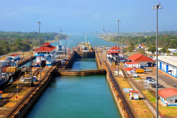 The Panama canal, 03/11/2016, the Second gateway of the Panama canal from the Pacific ocean. The Panama canal connects two oceans - the Pacific and the Atlantic. The first gateway of the Panama canal from the Pacific ocean.