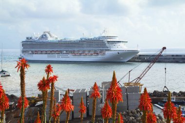 Funchal, Madeira, Portekiz, 12/06/2013, bağlantı noktası. Madeira Atlantik Okyanusu muhteşem bir adadır. Funchal ana şehir ve liman Madeira Adası. .