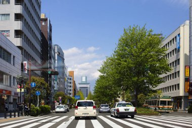 Sendai, Japonya, 04/29/2017, cityscape. Sendai city biri olarak nüfusun yaş ortalaması 38.4 yıl, Japonya'nın en genç şehirleri kişi 1 milyondan fazla ev olduğunu.