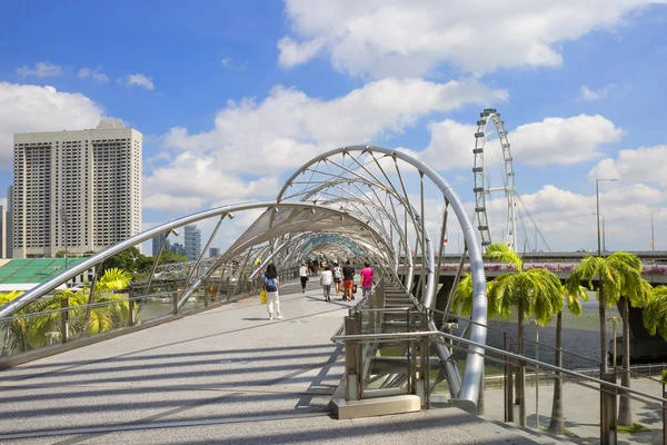 Singapur 2018 Helix Bridge Był Jednym Ostatnich Cuda Inżynierii Architektury — Zdjęcie stockowe