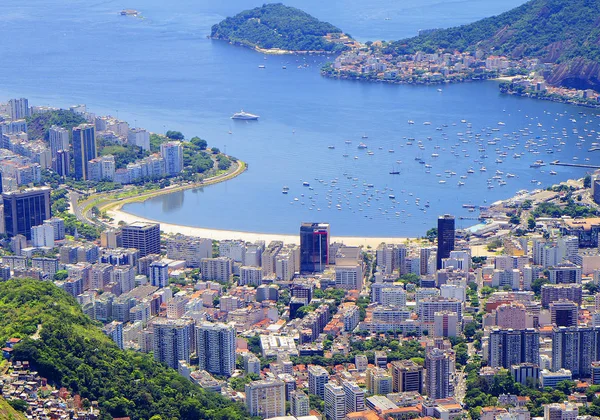 Brasil Río Janeiro Vista Desde Montaña Corcovado Río Janeiro Ciudad — Foto de Stock