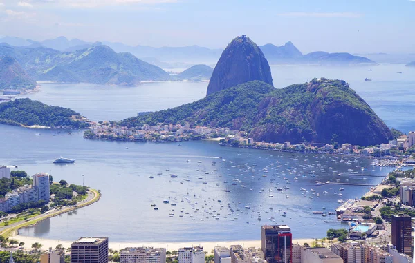 Rio Janeiro Brasil Vista Cidade Partir Montanha Corcovado Corcovado Oferece — Fotografia de Stock