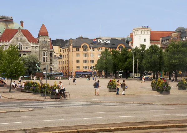 Helsinki Finland 2010 Station Square Железнодорожная Площадь Восточной Части Площади — стоковое фото