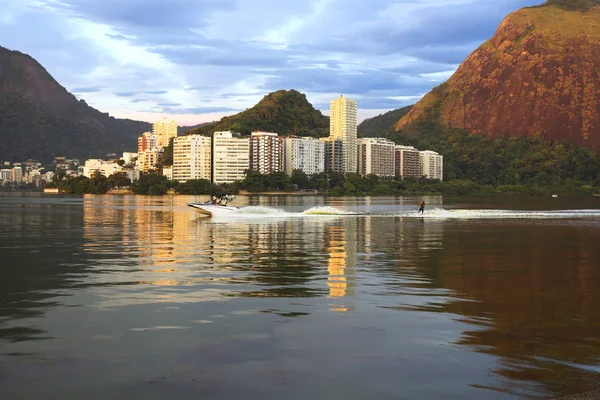 Rio Janeiro Brazília Lagúna Egy Kedvenc Helye Kikapcsolódás Lakosok Rio — Stock Fotó