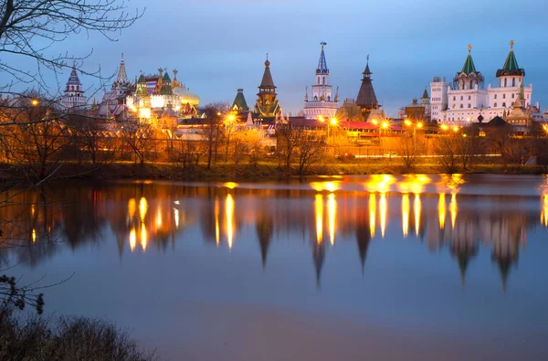 Moskva Izmailovsky Kreml Kväll Izmailovo Kremlin Görs Strikt Enlighet Med — Stockfoto