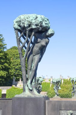 Oslo, Norveç, 2010/07/24, Vigeland Park heykel. Çeşme. 