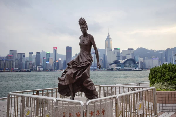 Hong Kong China 2014 Victoria Bay Quay Estátua Atriz Anita — Fotografia de Stock