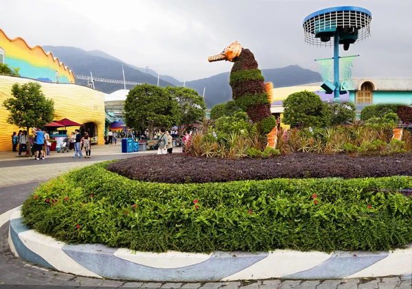 Hong Kong China 2014 Ocean Park Arte Cortar Plantas Caballo —  Fotos de Stock