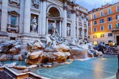 Roma, İtalya, 12/02/2013, Trevi Çeşmesi. En büyük Çeşme Barok tarzında inşa Roma'daki Trevi Çeşmesi 's.