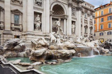 Roma, İtalya, 12/02/2013, Trevi Çeşmesi. En büyük Çeşme Barok tarzında inşa Roma'daki Trevi Çeşmesi 's.