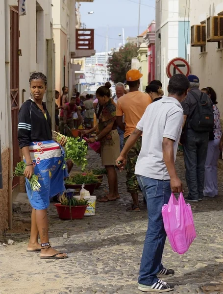 Mindelo Cabo Verde África 2012 Residentes Ciudad Mindelo Segunda Ciudad —  Fotos de Stock