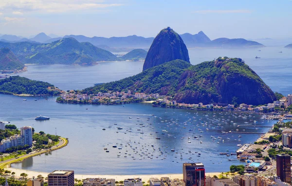 Rio Janeiro Brazília Kilátás Nyílik Városra Corcovado Hegy Corcovado Hegy — Stock Fotó