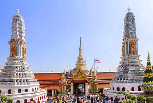 Bangkok Thajsko 2014 Chrám Smaragdového Buddhy Wat Phra Kaeo Královském — Stock fotografie