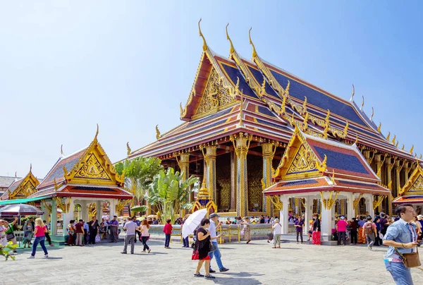 Bangkok Thajsko 2014 Hlavní Budova Chrámu Smaragdového Buddhy Královském Paláci — Stock fotografie