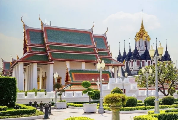 Bangkok Thaiföld 2014 Wat Ratchanadda Sándorné Csilla Vas Vár Sándorné — Stock Fotó