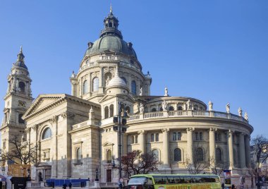 Budapeşte, Macaristan, 12/31/2016, Aziz Stephen Bazilikası'na. Aziz Stephen Bazilikası'nın Budapeşte, Macaristan Istvan ilk kralı onuruna inşa en büyük kilisedir. Tapınağın neo-Rönesans tarzında inşa edilmiştir.