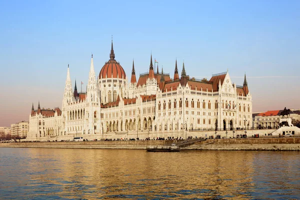Budapest, Hungary, Hungarian Parliament Building. The majestic building, its architecture combines elements of neo-Gothic and Parisian style of Boz-Ara. It is one of the most visited landmarks of the capital.