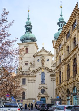 Prague, Çek Cumhuriyeti, 01/03/2017, Aziz Gavl Kilisesi. XIII. yüzyılda Gotik ve Barok tarzı XVIII yüzyılda yeniden Romanesk tarzı, XIV yüzyılda ile tapınak inşa edildi. Western üzerinde bina, domina parçasıdır