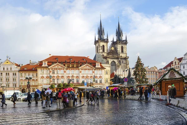 Prag Tjeckien Stare 2017 Mesto Square Domkyrka Jungfru Maria Och — Stockfoto