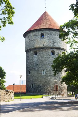 Tallinn, Estonya, 2010/07/27, Kik-de-de-Keck kulesi. Tallinn'ın Toompea tepede bulunan Kik-de-de-Keck Kulesi, kentin en popüler müzelerinden biridir. Kule 1475 dönemi için 1483 yılında yaptırılmıştır. Kelimenin tam anlamıyla kule adıdır 