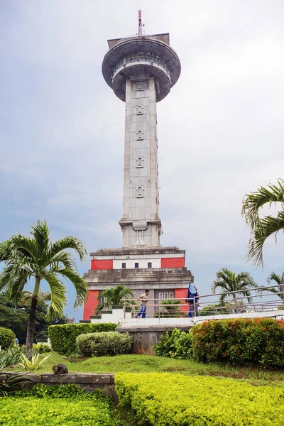 Semarang Indonesia 2018 Masjid Lookout Tower Agung Sebelah Kuil Adalah — Stok Foto