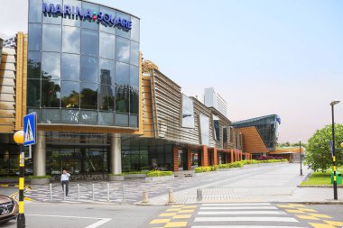 Singapore, 01/16/2018, Marina Square Alışveriş Merkezi. Marina Meydanı bir tanınmış alışveriş ve eğlence canlı Marina Bay bölgesinde yer alan Singapur, karmaşık olduğunu. Çok katlı bina butikler dünyaca ünlü markaların, çok sayıda ca evler