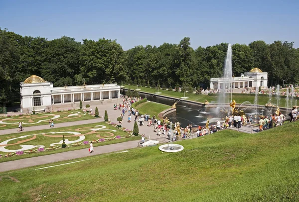 Petersburg Russland 2010 Peterhof Peterhof Ist Weltberühmt Für Sein Brunnenschloss — Stockfoto