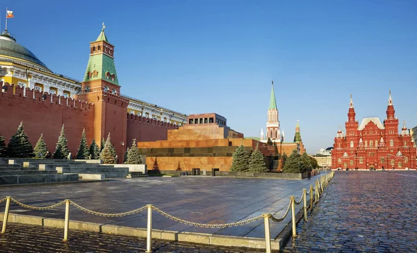 Moskva Ryssland 2019 Röda Torget Kremls Vägg Mausoleum Från Vladimir — Stockfoto