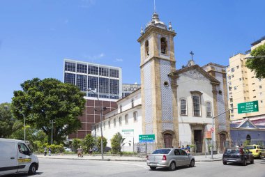 Rio de Janeiro, Brezilya, 03 / 06 / 2020, Do Canto de Lapa do Desterro Kilisesi. 1751 'de Sürgünde Leydi-da-Lapa onuruna bir kilise inşa edildi. Kilise adını çevrede büyüyen bölgeye vermiş..