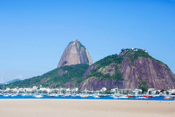 Rio Janeiro Brazílie 2020 Sugarloaf Hora Sugarloaf Tyčí Nad Zálivem — Stock fotografie