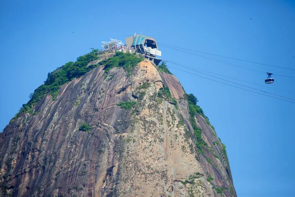 Rio Janeiro Brasile 2020 Cima Sugarloaf Sugarloaf Montagna Sorge Sopra — Foto Stock