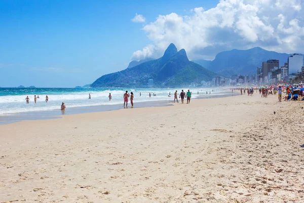 Rio Janeiro Brazília 2020 Ipanema Tengerpart Ipanema Strand Egy Hosszú — Stock Fotó