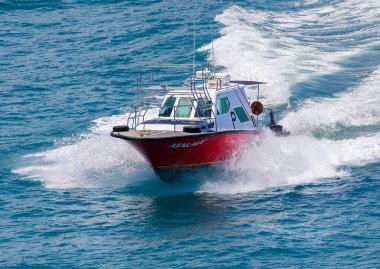 Maceio, Brezilya, 03 / 09 / 2020, pilot bot. Pilot botlar, mürettebatın hızlı ve güvenli bir şekilde teslim edilmesi ya da tehlikeli yerlere ulaştırılması için tasarlanmıştır..