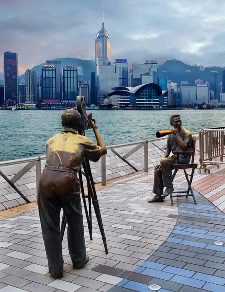Hong Kong China 2014 Esculturas Avenida Das Estrelas Aterro Principal — Fotografia de Stock