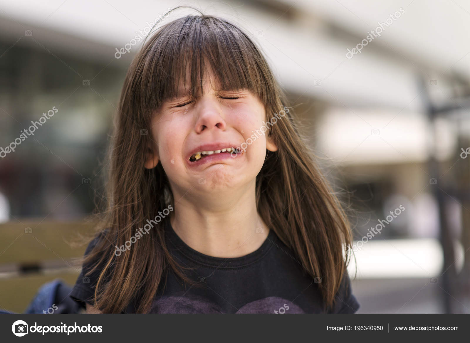 Sad Little Girl Crying Stock Photo by ©Malija 196340950