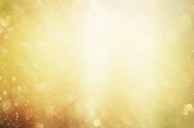 altın sarı pırıltılı Noel ışıkları. Bulanık arka plan