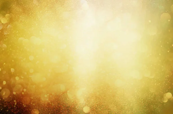 Golden Yellow Glinsterende Lichten Van Kerstmis Wazig Abstracte Achtergrond — Stockfoto