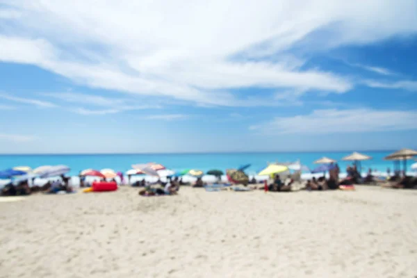 Abstrakte Sommer Hintergrund Von Strand Und Meer Mit Menschen — Stockfoto