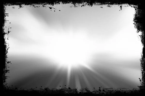Grunge Frame Sunlight Burst Abstract Design Background — Stock Photo, Image