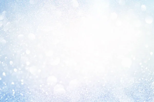 Blaues Glitzerndes Weihnachtslicht Verschwommener Abstrakter Hintergrund — Stockfoto